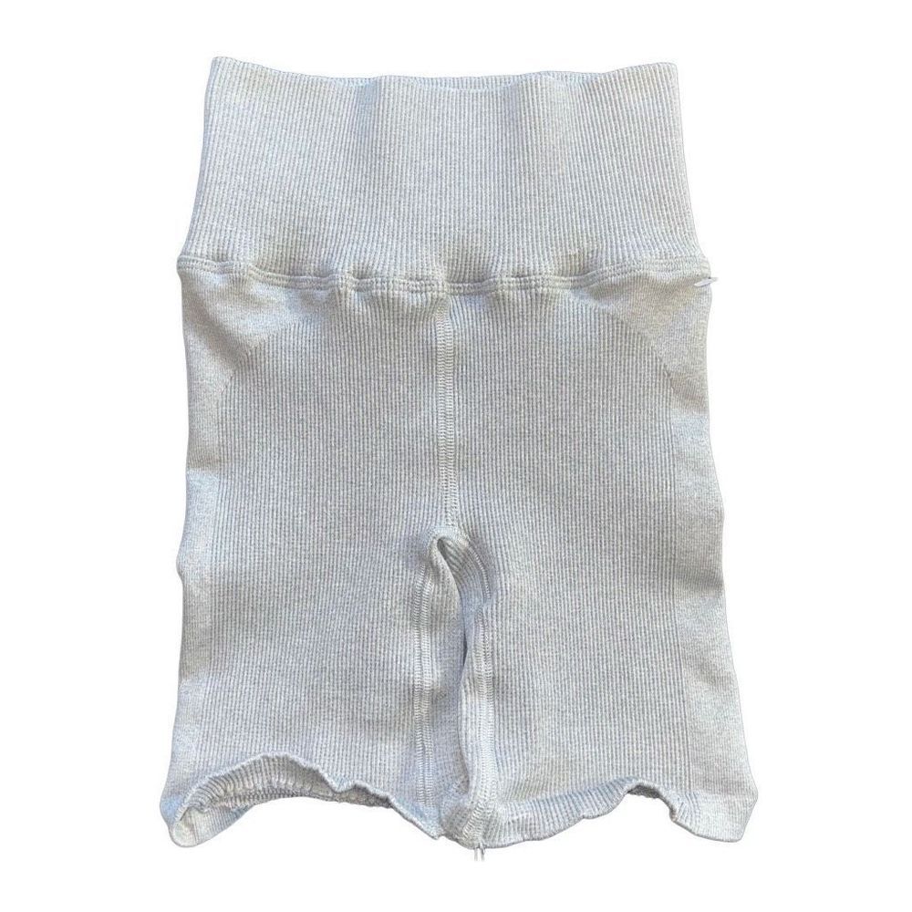 Free people High Waist Ribbed Biker Shorts In Grey